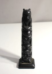 Vintage Tiki Argillite Totem Pole -wooden