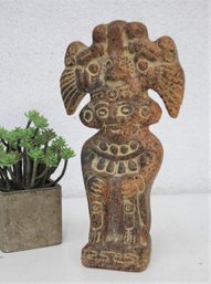 Ethnographic Mayan/Aztec Terra Cotta Pottery Idol Figure