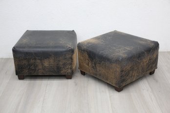 Pair Of Rustic Ottomans