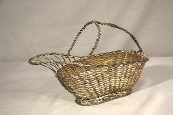 WIRE WINE BASKET/ CADDY SILVER PLATE