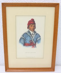Nah-Et-Luc-Poie: Vintage  Rice & Hart Folio-sized Hand-Colored Lithograph - Framed