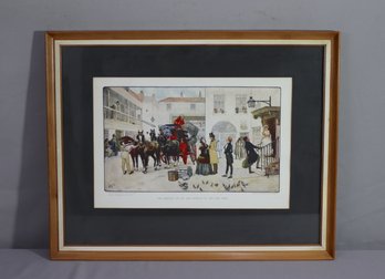 Vintage Reproduction Print  After Ludovici Pip And Estella Meet In The Inn Yard