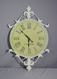 Vintage Style White Metal Scroll Cadeaux & Co Wall Clock