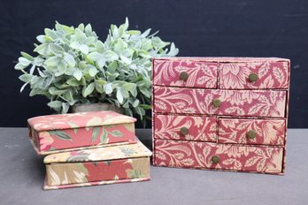 3 Cloth Wrapped Storage Boxes