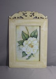 Wooden Painted Floral Wall Plaque
