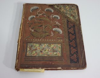 Antique Album Amicorum Highly Decorated Scrapbook With Antique Post Cards, Greetings Cards, Ephemera