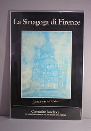 Framed Vintage Art Poster La Sinagoga Di Firenze By Johanan Vitta