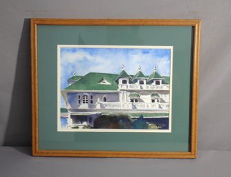 Architectural Splendor: Stately Mansion Watercolor By Carol L. Bucttner