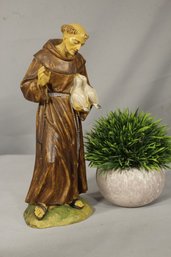 St. Francis Animal Garden By Malsine Hans Hand-Painted Resin Statue Figurine