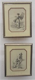 Two Decorative Engraving Reproductions Featuring Farm And Country Folk