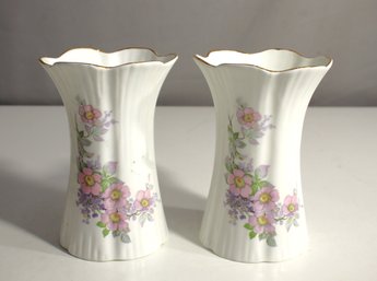 Pair Of Royal Tara Galway Ireland Bone China Flower Vase Made For Danbury Mint