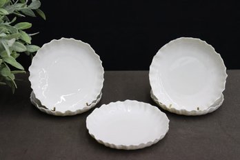 Set Of 5 Scalloped Edge Percaline  Shallow Side Dishes