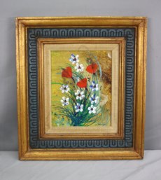 Still Life Oil On Board. Signed Lower Right. Good Quality Frame
