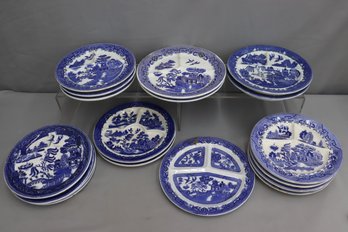 Group Lot Of Blue And White Dinner Plates