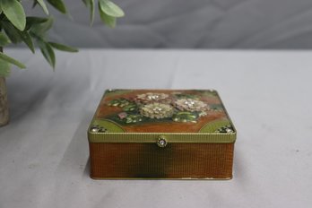 Enameled Metal Trinket Jewelry Box