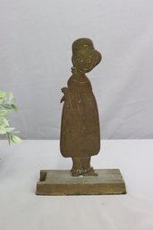 Vintage Brass Country Lass Profile Figurine