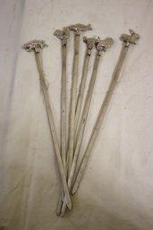 6 Vintage Animal Head Skewers