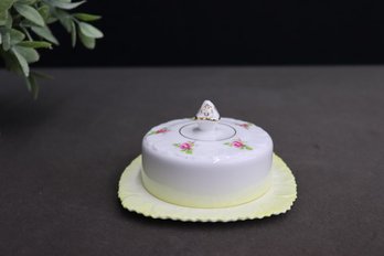 Royal Stafford Bone China Butter Dish With Gold Painted Finial