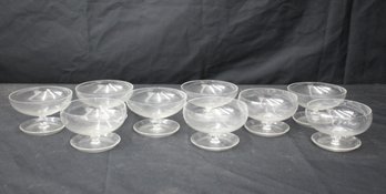 Group Lot Of 9 Vintage Dessert Glass Coupes