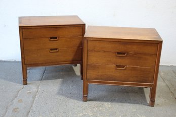 Pair Of John Stuart Inc. Janus Collection Mid-Century End Tables