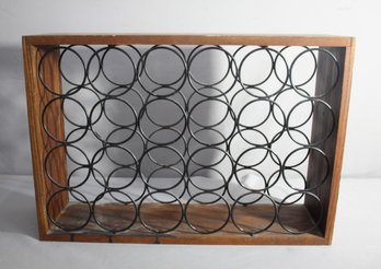 Artistic Wooden And Metal Circular Wine Rack