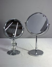 2 Dresser Top Double Face Chrome Cosmetic/Grooming Vanity Mirrors