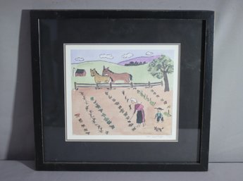 Vintage 1988 Spring Plowing Xtian Newswanger/amishland Prints Pencil Signed Limited Edition Lithograph Print