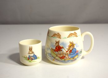 Vintage Royal Doulton Bone China Bunnykins Tea Cup And Egg Cup