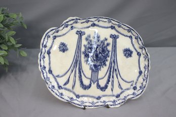 English Blue And White Platter