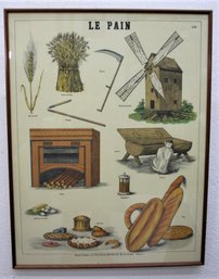 Graphic Story Of Bread - Le Pain - Musee Scolaire Les Fille D'emile Deyrolle - Hardwood Frame
