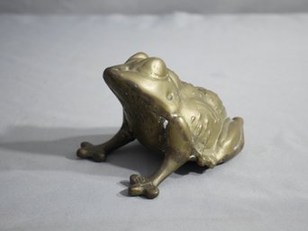 Vintage Brass Frog Figurine