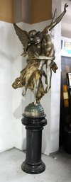 AFTER JEAN-ANTONIN MERCIE,  GLORIA VICTUS, Bronze On Black Marble Base