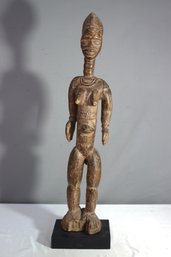 Vintage African Carved Wooden Ancestor Figurine From Ivory Coast