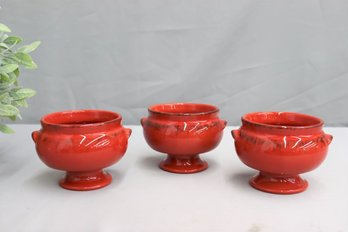 Group Lot Of 3 De Silva Italian Pottery Mall Footed Planters