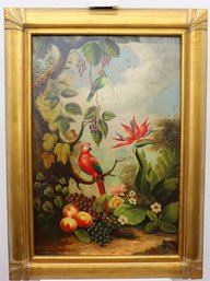 Large Decorative Oil On Canvas  Well Done . Good Quality Guilt Frame. Signed W. Benjamin