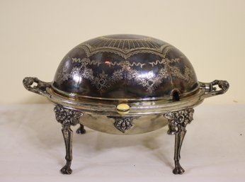 Vintage Ornate Silver Plate Revolving Tureen