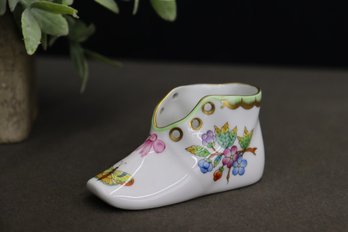 Herend Porcelain Hand Painted Baby Shoe