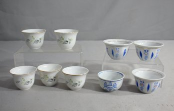 Eclectic Collection Of Fine Porcelain Tea Cups - Dual Patterns