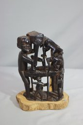 African Folk Art Family Tree Of Life Wood Carving
