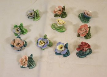 11 Bone China Floral Place Name Card Holders