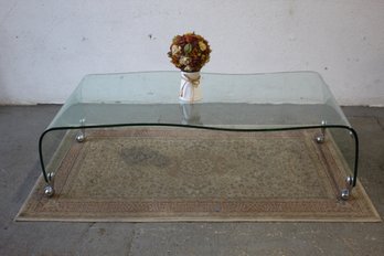 Postmod Wavy Glass Coffee Table With Chrome Feet