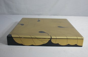 Modern Lacquered Lidded Box With Abstract Design