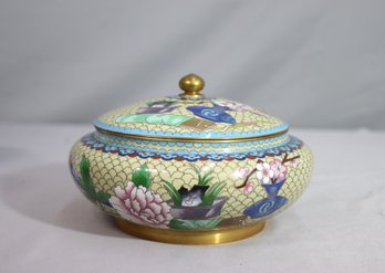 Vintage Chinese Cloisonne Enamel Covered Centerpiece Bowl