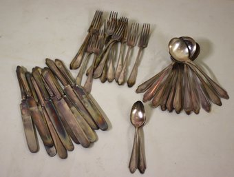 Group Lot Of Silver Plated Flatware Set