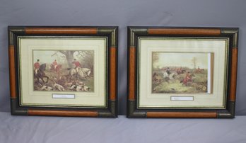 Pair Of Hunt Prints In Nice Decorative Frames