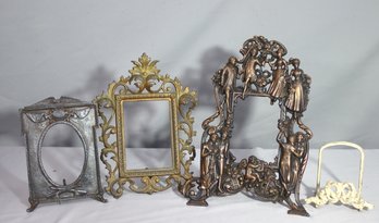 Group Lot Of 4 Metal Decorative Photo Frames