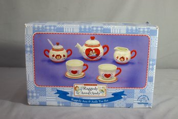 Classic Raggedy Ann And Andy Playtime Tea Set With Original Box