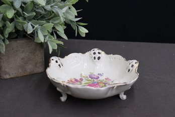 Vintage RC Rosenthal Moliere Hand Painted Reticulated Porcelain Dish