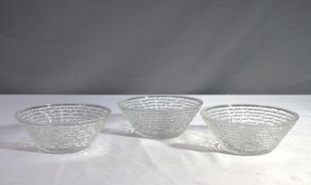 Trio Of Vintage Clear Anchor Hocking Soreno Small Condiment Bowls