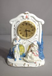 Vintage Porcelain Figural Mantel Clock-10'  (untested )